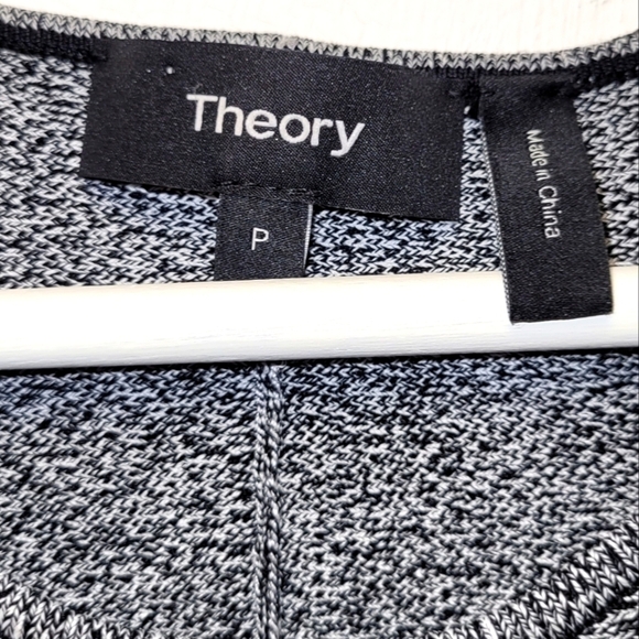 Theory Marl Flare Black, White Grey Knit Sleeveless Dress Size P - Picture 6 of 16